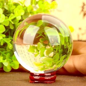 Crystal Clear Fortune 🔮 Teller Ball & Wood stand